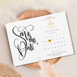 Any Age Birthday Calendar Gold Heart Save The Date<br><div class="desc">This pretty any age birthday save the date card features a calendar and pretty gold love heart highlighting your special date. The reverse features gold heart confetti. Designed by Thisisnotme©</div>