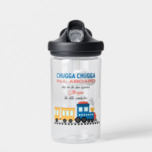 Any Age Birthday Colourful Cartoon Train Water Bottle
