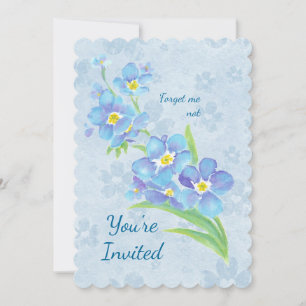 Any Age Birthday Party Forget-me-not Flower Invitation