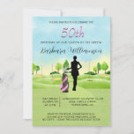 Any Age Birthday Party Golf Party  Invitation<br><div class="desc">This festive and colourful Birthday Party Invitation (which can easily be changed to accommodate any age) has a Golf theme and it's perfect for that Golf Gal in your life, as she stands proudly on the golf course. Much to personalise to make appropriate for your own event. We have all...</div>