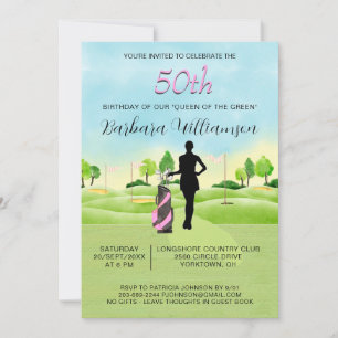 Any Age Birthday Party Golf Party  Invitation