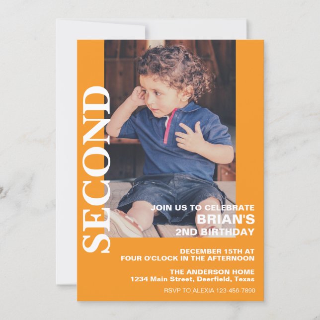 Any Age Birthday Party Invitation with Photo (Front)