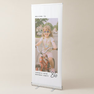 Any Age Birthday Party Personalised Photo Welcome Retractable Banner