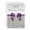 Any Age Birthday Party Silver Sequin Purple Bow