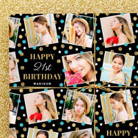 Any Age Birthday Photo Collage Teal 21st