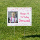 Any Age Birthday Pink Purple Confetti Photo Lawn