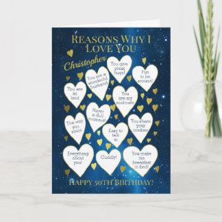 Any Age Birthday Reasons Why I Love You Card