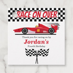 Any Age Birthday Red Formula Car Race on Over  Favour Tags
