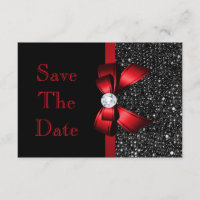 Any Age Birthday Save The Date Black and Red