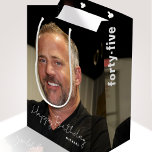 Any Age Birthday Trendy Personalised Photo Medium Gift Bag<br><div class="desc">Make your birthday gift extra special with a personalised photo bag! This stylish bag features your favourite photo repeated on both sides, wrapping around the entire design. A dark background photo makes the white lettering pop. It's printed with "Happy Birthday" in a trendy script, the recipient's name, and their age...</div>