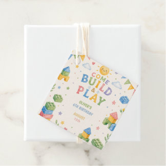 Any age, Building blocks kids birthday  Favour Tags