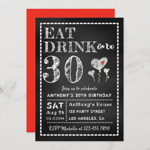 ANY AGE Chalkboard Milestone Birthday Invitation