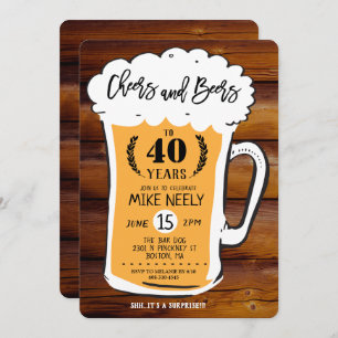ANY AGE - Cheers and Beers Birthday Invitation