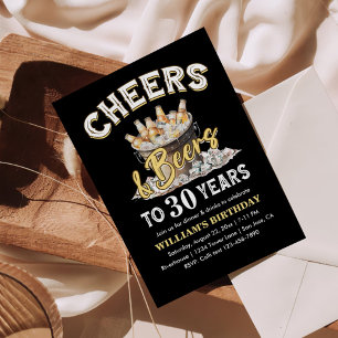 Any Age Cheers And Beers Surprise Birthday Invitation