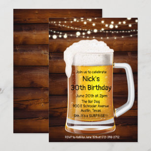 ANY AGE - Cheers & Beers Birthday Invitation