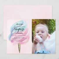 ANY AGE - Cotton Candy Birthday Invitation