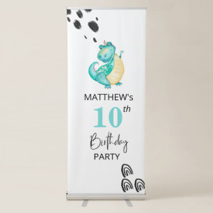 *~* ANY AGE DINOSAUR Doodle Birthday Party Retractable Banner