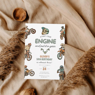 Any age Dirt bike boy birthday Invitation