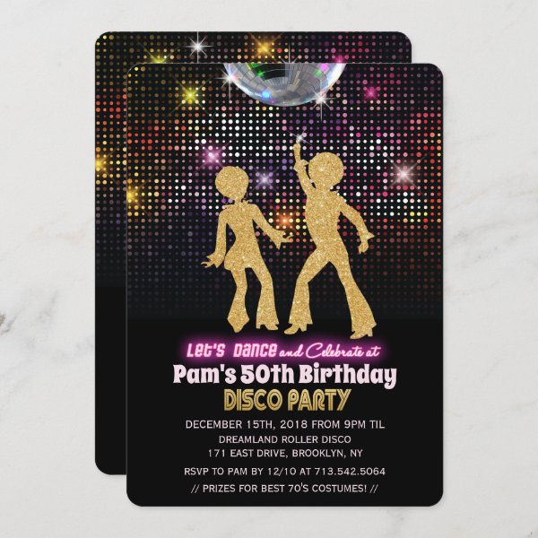 Disco Party Invitations Zazzle Uk