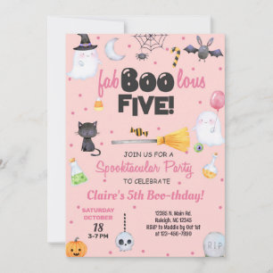 ANY AGE fa-boo-lous Halloween girl boo-thday. Invitation