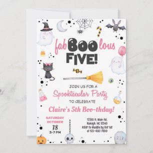 ANY AGE fa-boo-lous Halloween girl boo-thday. Invitation