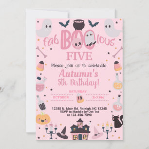 ANY AGE fab-boo-lous Halloween girl pink invite. Invitation