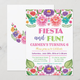 ANY AGE - Fiesta Floral Birthday Invitation