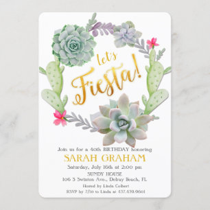 ANY AGE - Fiesta Wreath Birthday Invitation