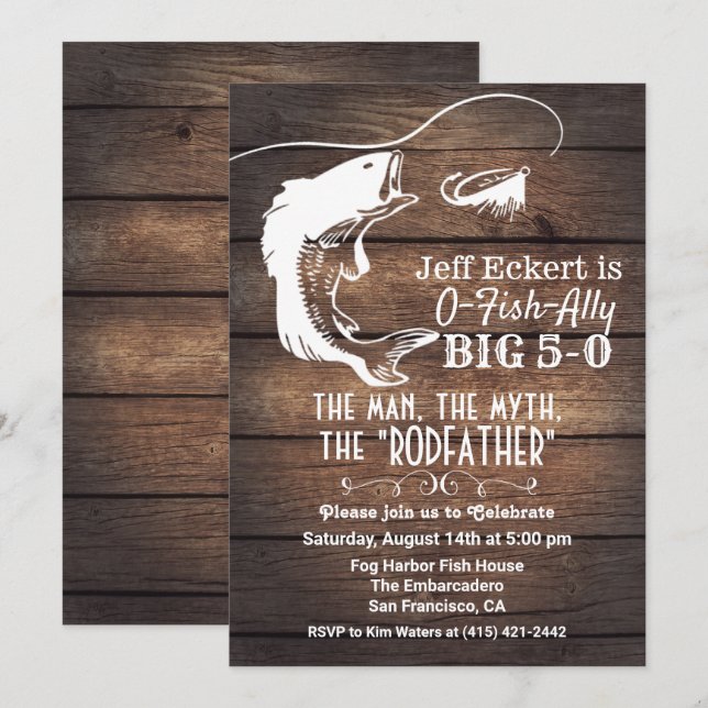 ANY AGE - Fishing Birthday Invitation (Front/Back)