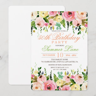 ANY AGE - Floral Birthday Invitation