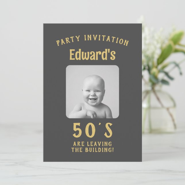 Any Age Funny Birthday Invitation (Standing Front)
