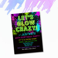 ANY AGE - Glow Party Birthday Invitation