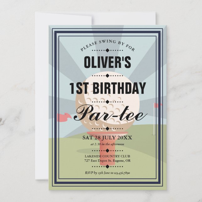 Any Age Golf Partee Birthday Party  Invitation (Front)