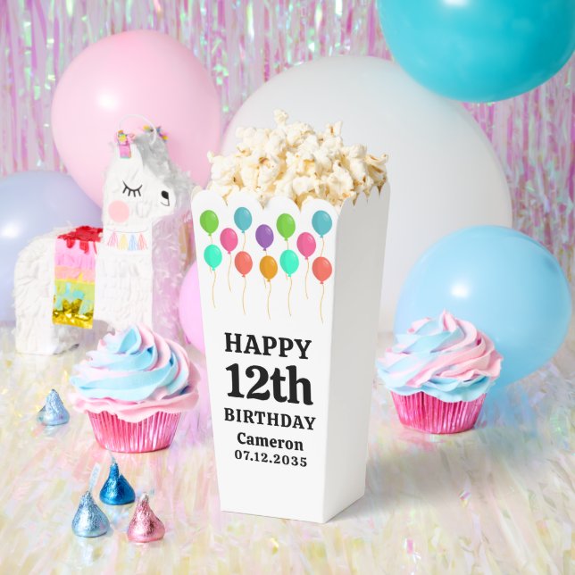Any Age Happy Birthday Personalised Kids Popcorn Favour Box (Party)