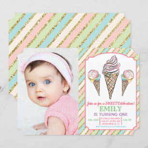 ANY AGE - Ice Cream Birthday Invitation