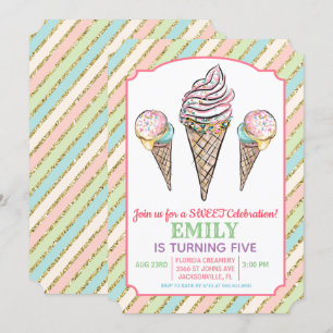 ANY AGE - Ice Cream Birthday Invitation