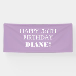 Any Age Lavender Purple Happy Birthday Banner