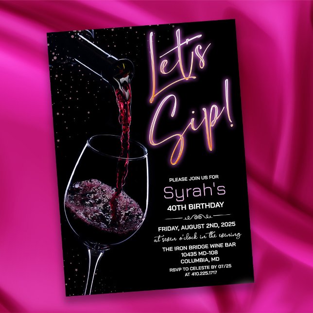 ANY AGE - Let's Sip Birthday Invitation (Creator Uploaded)