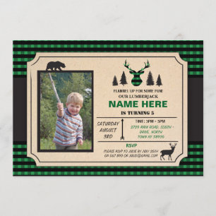Any Age Lumberjack Birthday Invite Check Invite