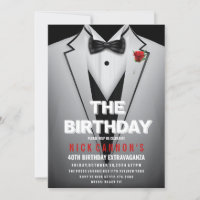 ANY AGE - Male Birthday Party Tuxedo Invitation