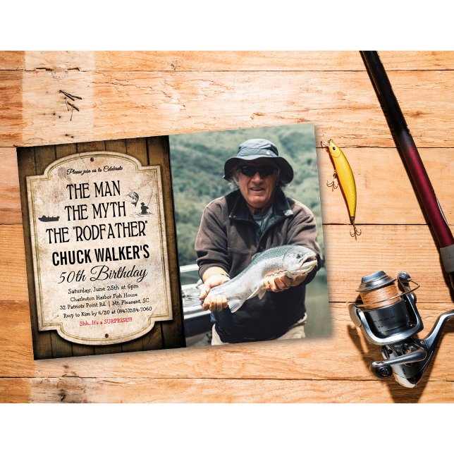 ANY AGE - Male Fishing Birthday Invitation (Creator Uploaded)