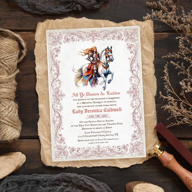 ANY AGE - Mediaeval Renaissance Birthday Invitatio Invitation (Creator Uploaded)