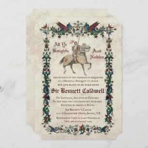 ANY AGE - Mediaeval Renaissance Birthday Invitatio Invitation