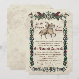 ANY AGE - Mediaeval Renaissance Birthday Invitatio Invitation