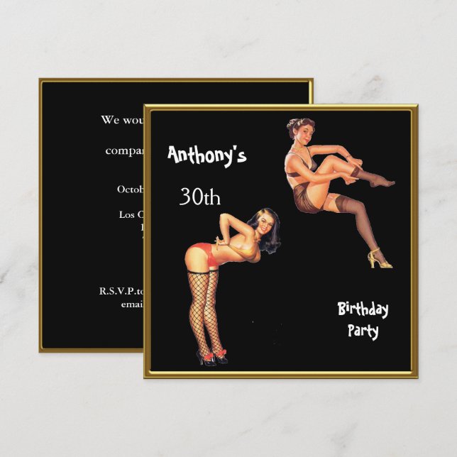 Any Age Men's Birthday Party Invitation (Front/Back)