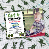 ANY AGE - Military Birthday Photo Invitation