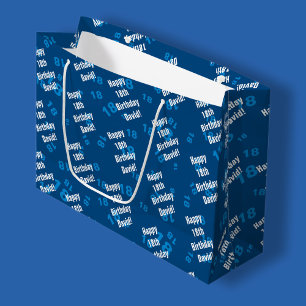 Any age & name personalised happy birthday large gift bag