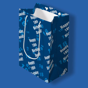 Any age & name personalised happy birthday medium gift bag