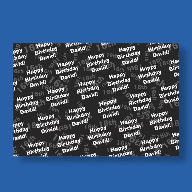 Any age & name personalised happy birthday wrapping paper sheet (Creator Uploaded)