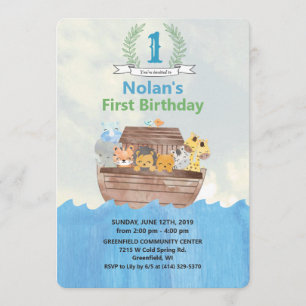 ANY AGE - Noah's Ark Birthday Invitation